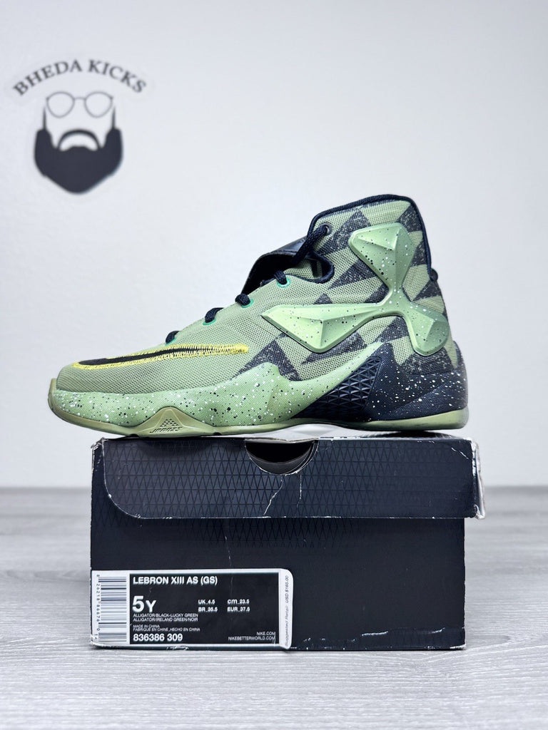 Size 5y - Nike LeBron 13 XIII All Star Green Alligator Basketball 836386-309