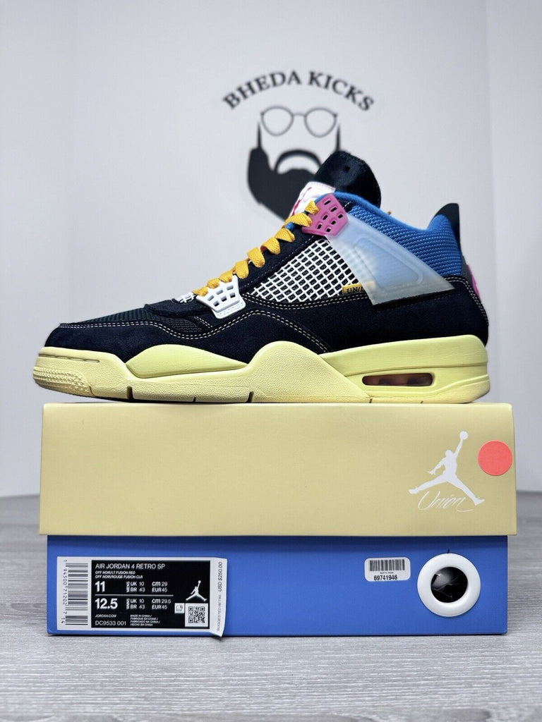 Size 11 - Jordan 4 Retro Union LA Off Noir DC9533-001 Preowned (Unstitched)