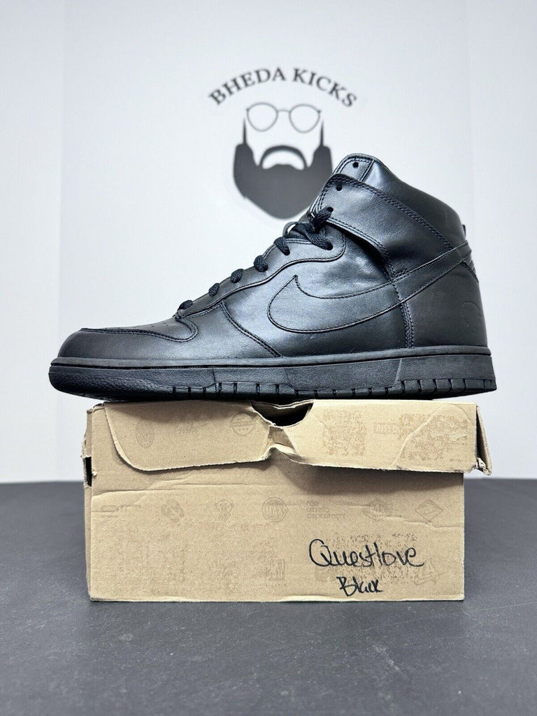 Nike Dunk High BZ "QuestLove: Black" Black/Black-Black 434245-001 Men’s Size 12