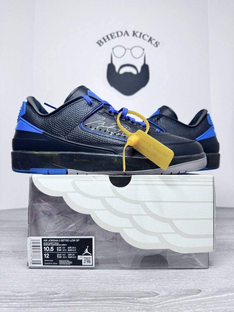 Size 10.5 - Off-White x Air Jordan 2 Retro SP Low Black Varsity Royal DJ4375-004