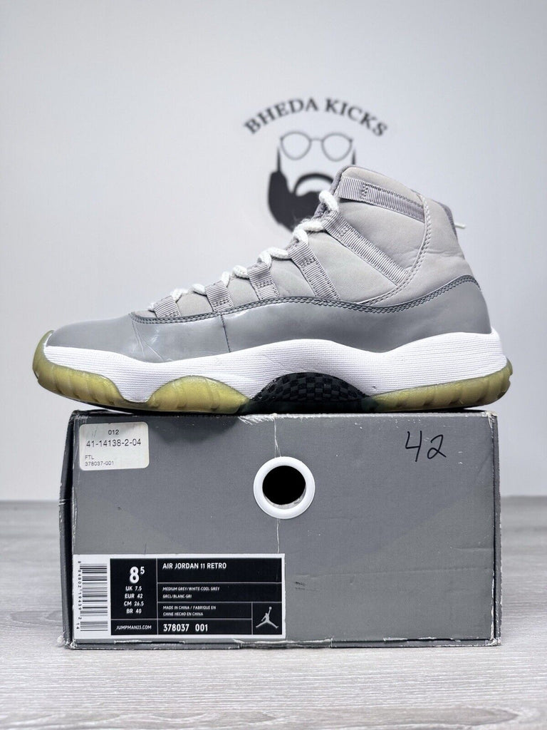 Size 8.5 - Air Jordan 11 Retro Cool Grey (2010) 378037-001 Men’s Preowned