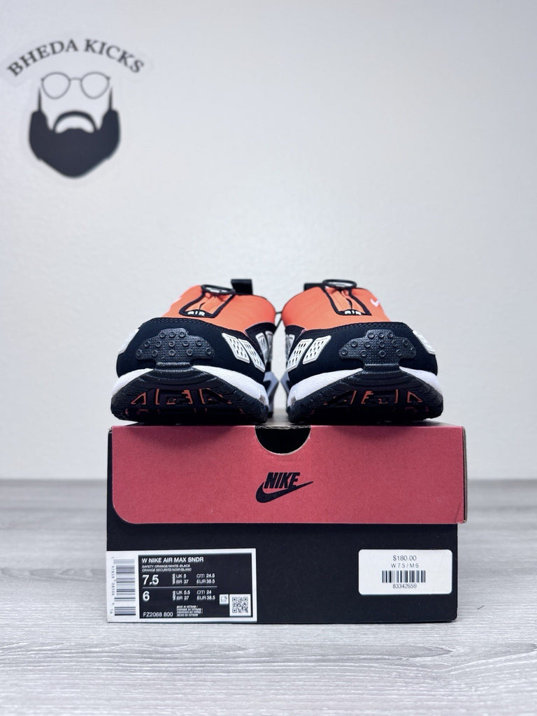 Size 7.5W/6M - Nike FZ2068-800 Women's Air Max SNDR Safety Orange Black New