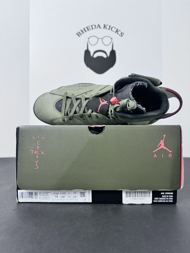 Nike Air Jordan 6 Retro Travis Scott Olive CN1084-200 Khaki Green Men’s Size 14