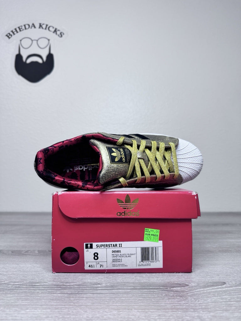 Size 8 - Adidas Superstar Sneakers Shoes 2 Year of the Horse Gold Red (D65601)