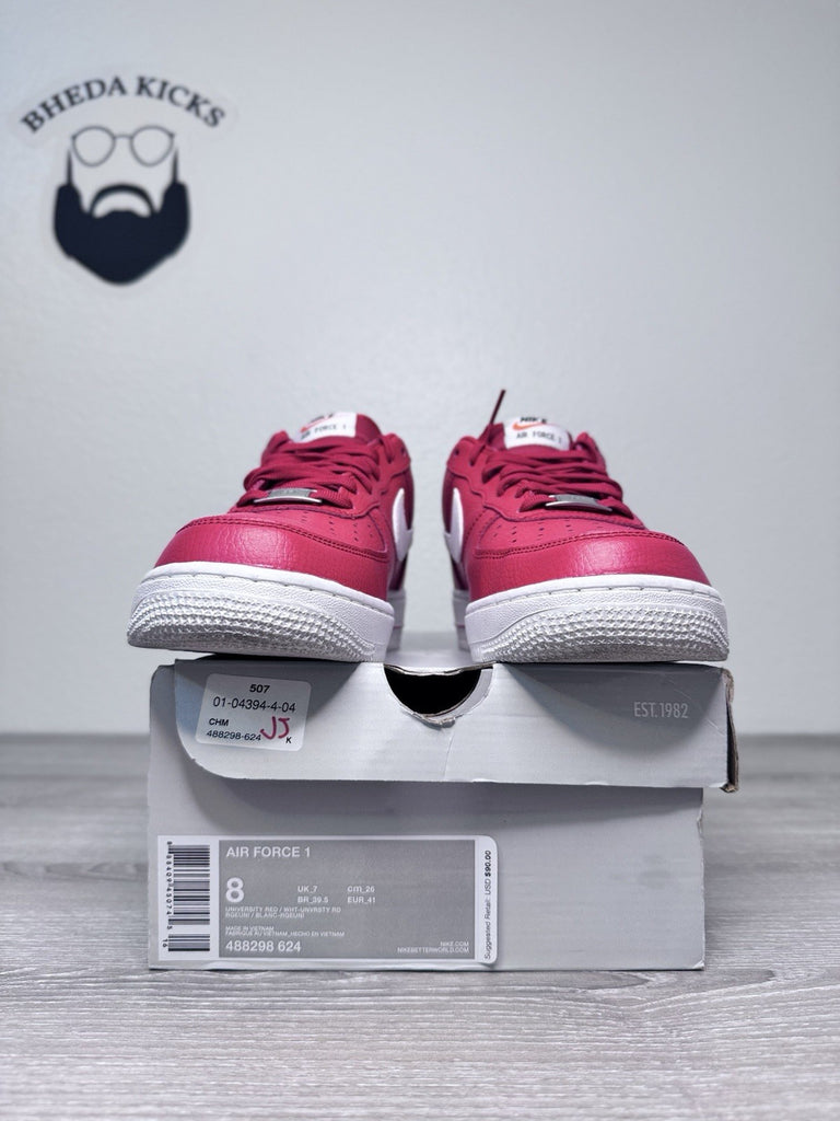 Size 8 - Nike Air Force 1 Low '07 Retro University Red 488298-624 Preowned