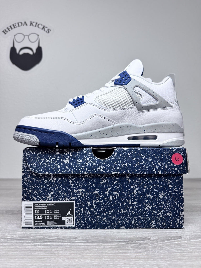 Size 12 - Nike Air Jordan 4 Retro Midnight Navy White DH6927-140 Men’s Brand New