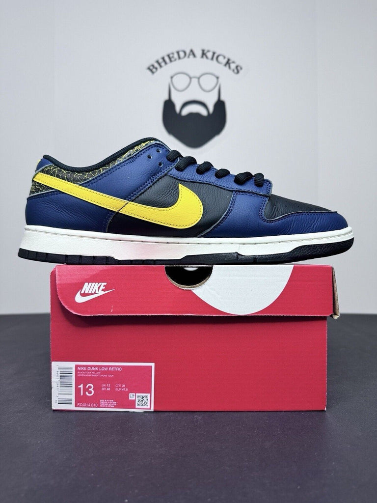 Nike Dunk Low Vintage Michigan Midnight Navy FZ4014-010 Preowned Men's Size 13