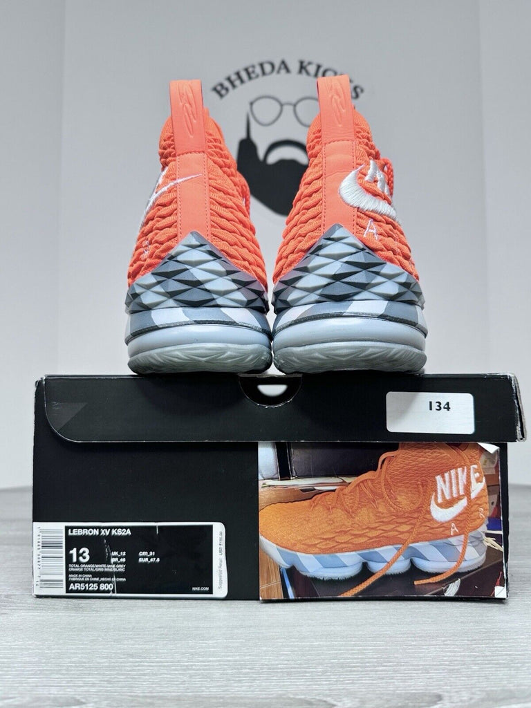 Size 13 - Nike LeBron 15 ‘Orange Box’ 2018 Mens AR5125-800 Preowned Authentic