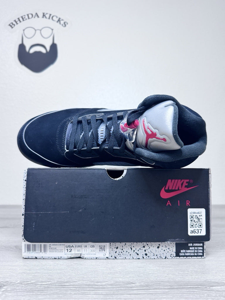 Size 12 - Air Jordan 5 Black Metallic Reimagined Sneakers HF3975-001 Worn Once