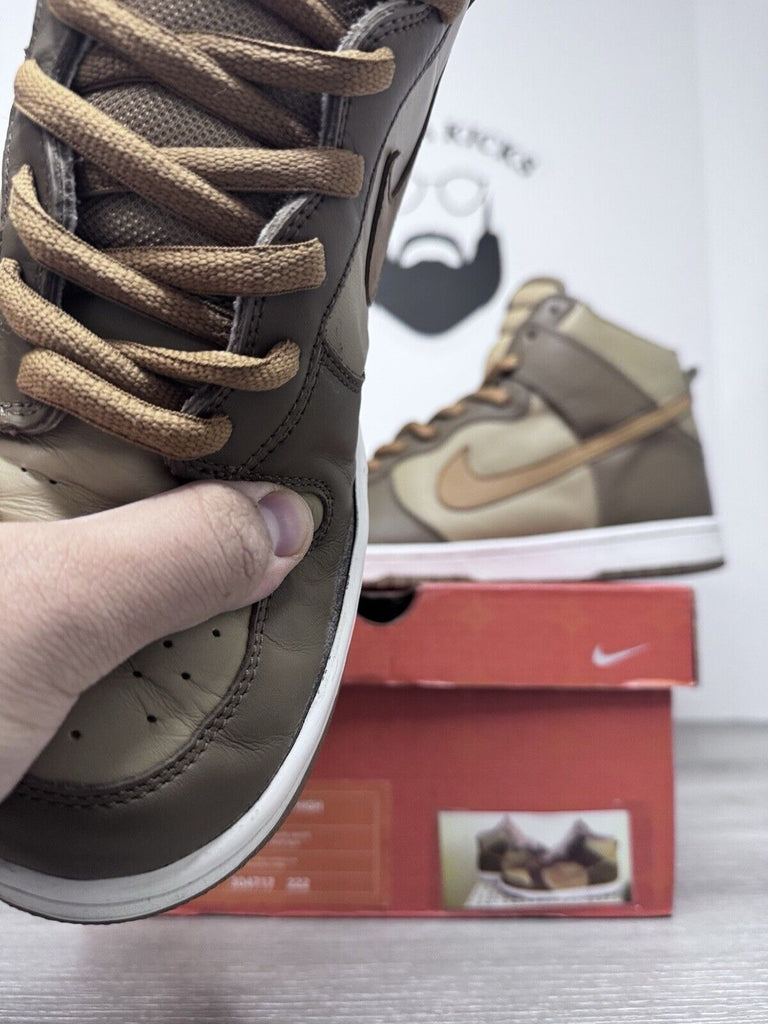 Size 13 -  Nike Dunk High Brown Maple Taupe 2003 304717-222 Preowned Vintage