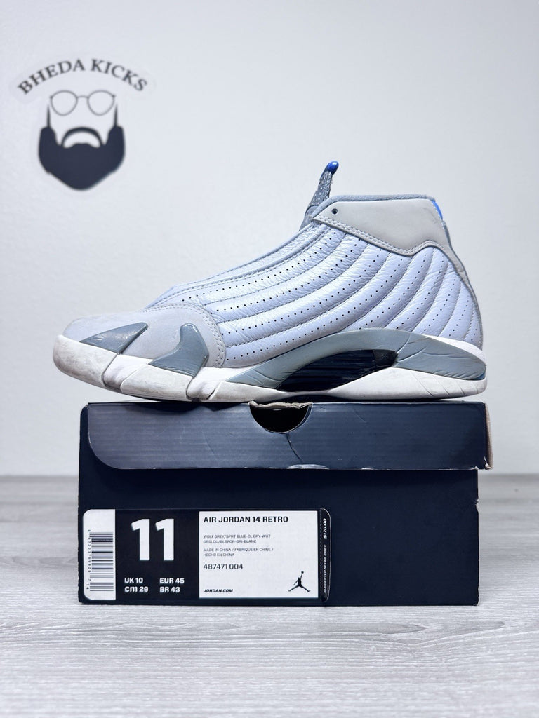 Size 11 - Nike Air Jordan 14 Retro Wolf Gray [487471-004] Preowned Authentic