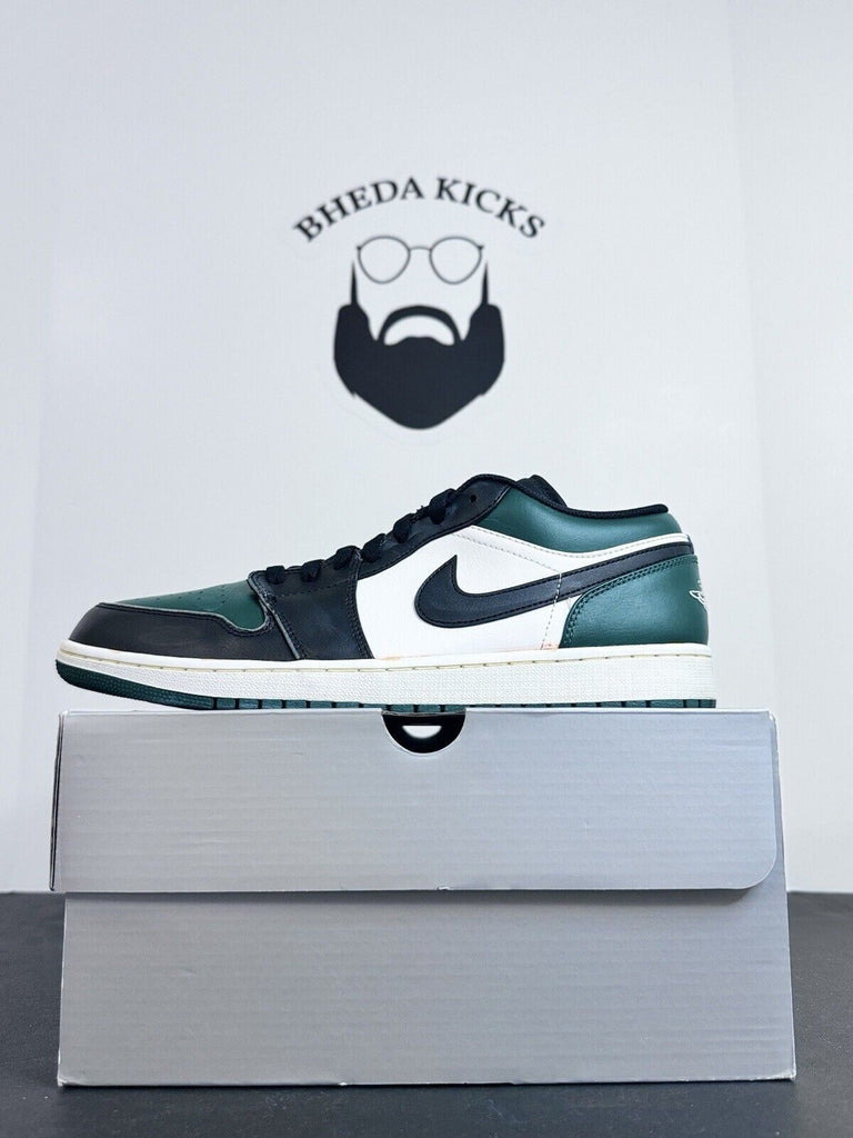 Nike Air Jordan 1 Low “Noble Green” Black White 553558-371 Og Men’s Size 13