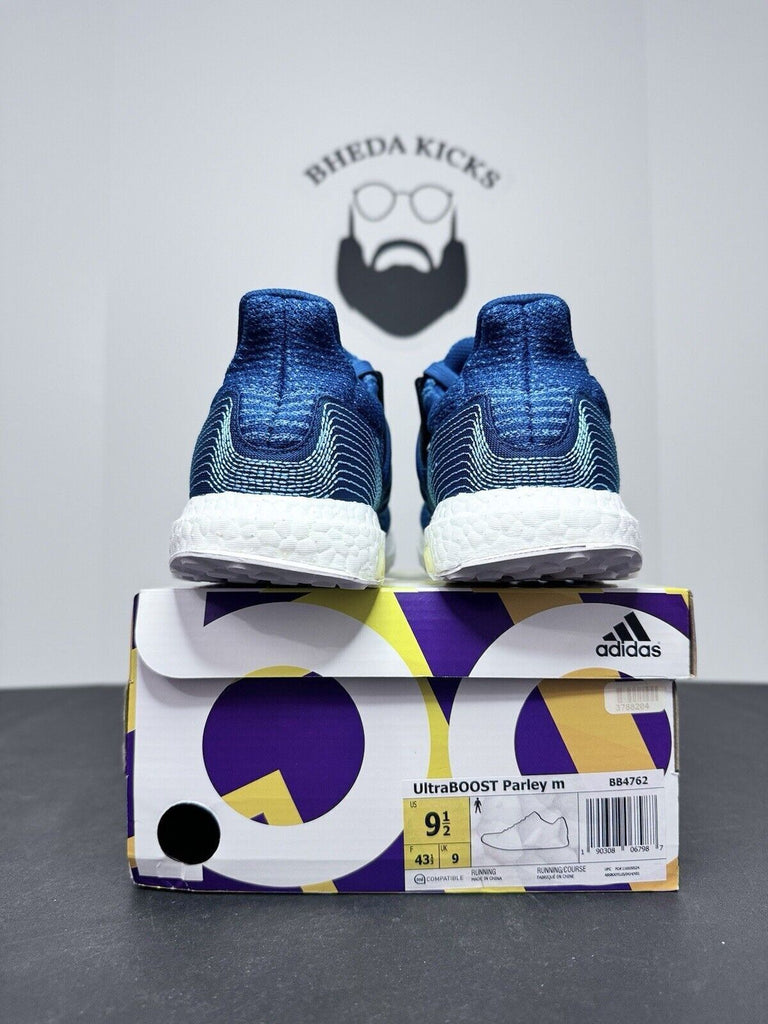 NEW Adidas Ultraboost Parley Running Sneakers Blue White Lace Up BB4762 Size 9.5