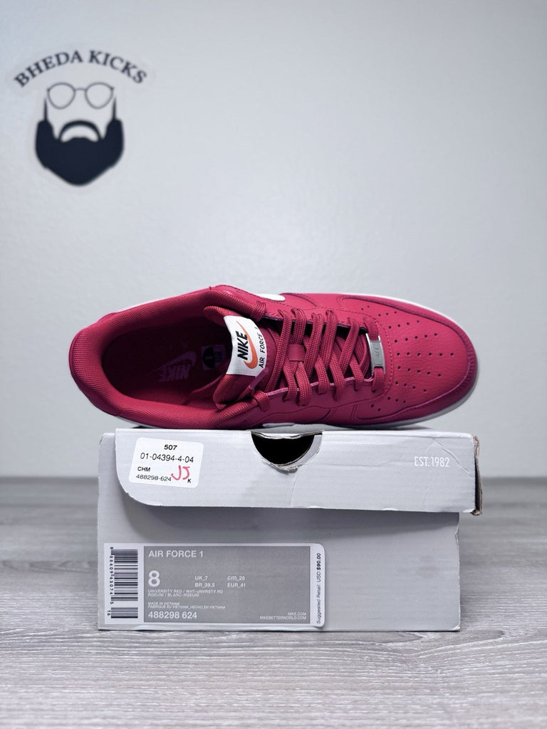 Size 8 - Nike Air Force 1 Low '07 Retro University Red 488298-624 Preowned