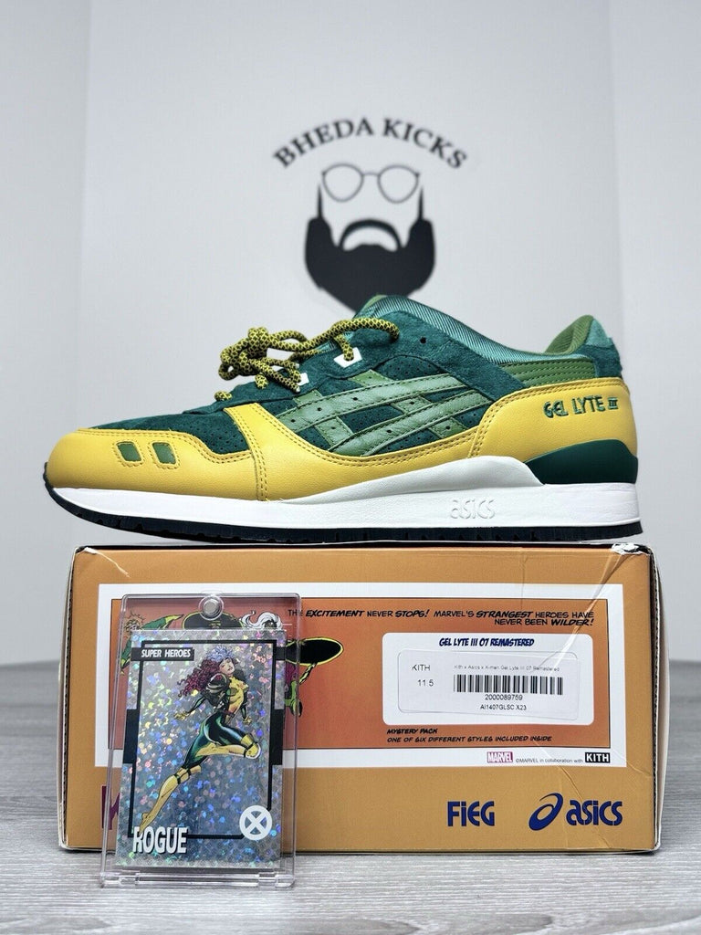 Size 11.5 Asics Gel - Lyte III x Marvel X-Men x Kith Rogue (w/ Trading Card) DS