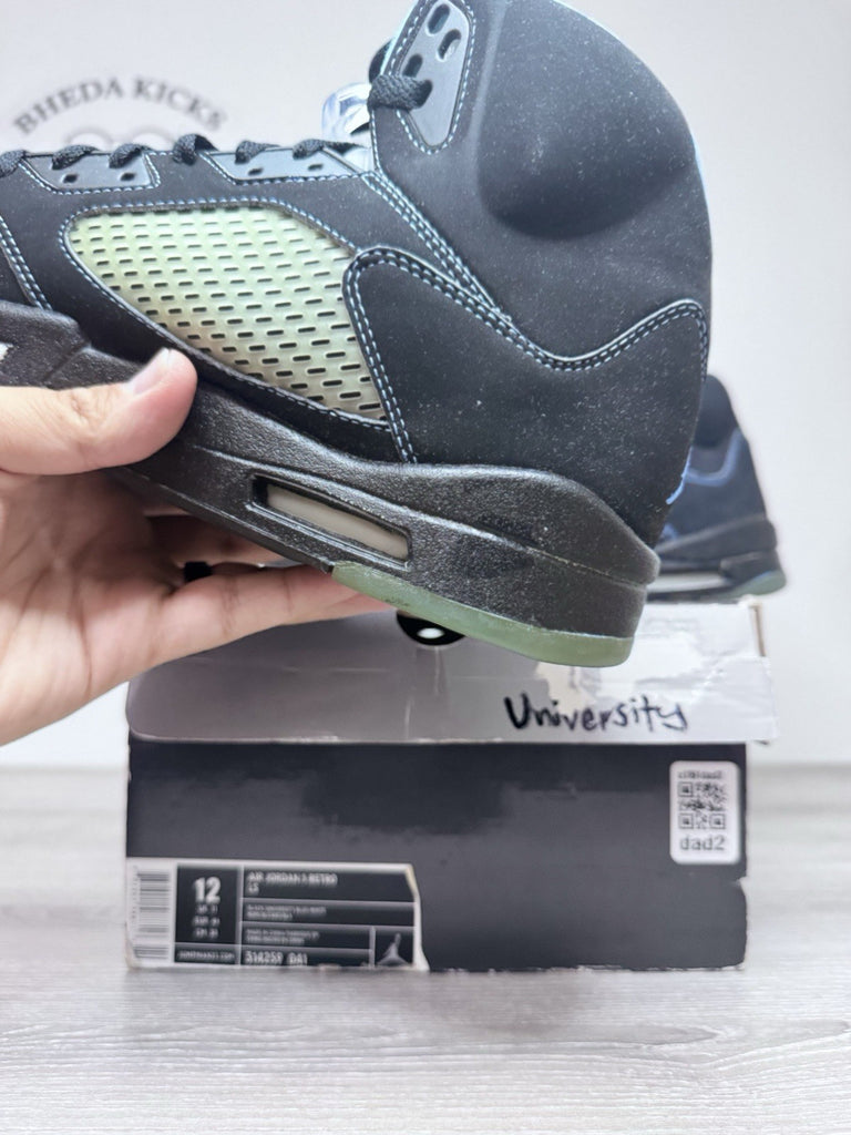 Size 12 - Nike Air Jordan LS Retro 5 V Black University Blue 314259-041 Preowned