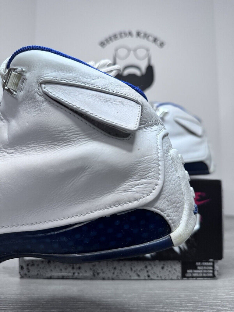 Size 10.5 - Nike Air Jordan 18 OG 'White Sport Royal' Silver 2003 305869-101