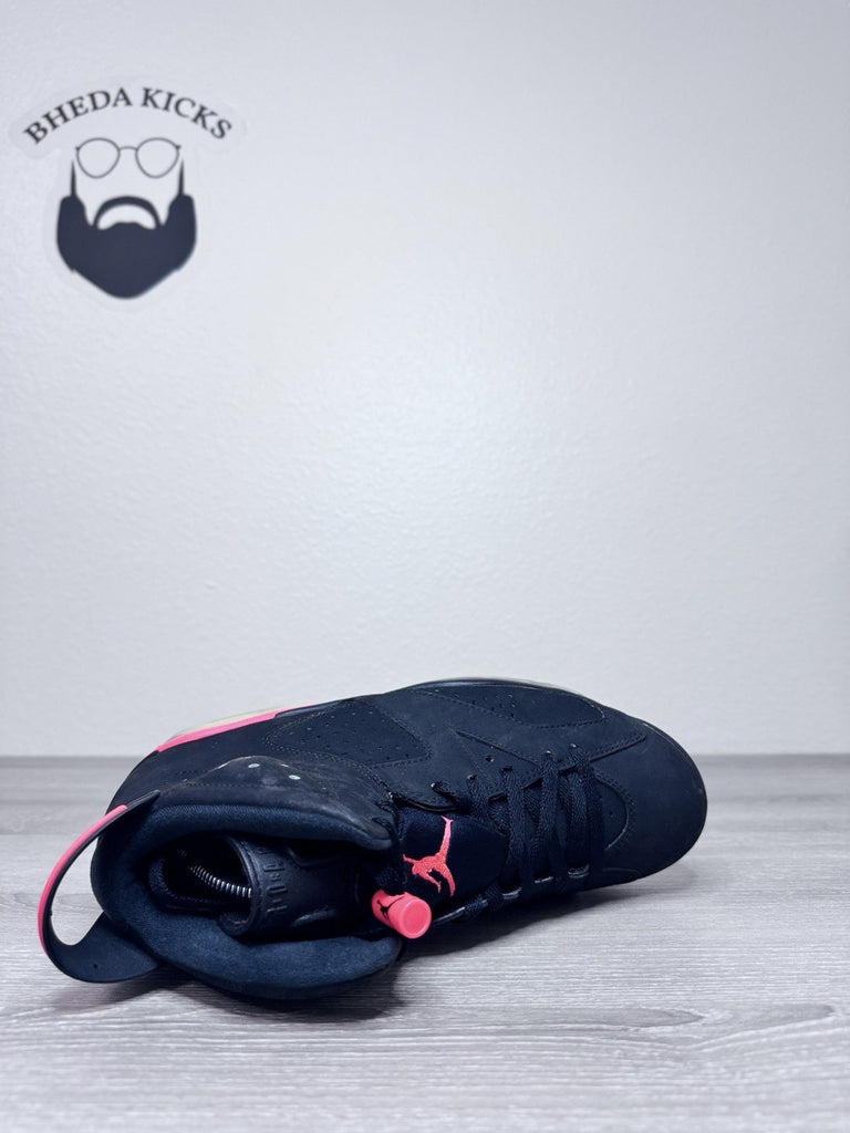 Size 8.5 - Jordan 6 Retro Infrared Black Pink White Suede Leather (384664-023)