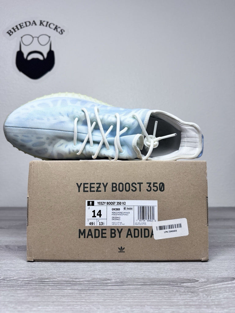 Size 14 - Adidas Men's Yeezy Boost 350 V2 Mono Ice GW2869 Preowned Authentic