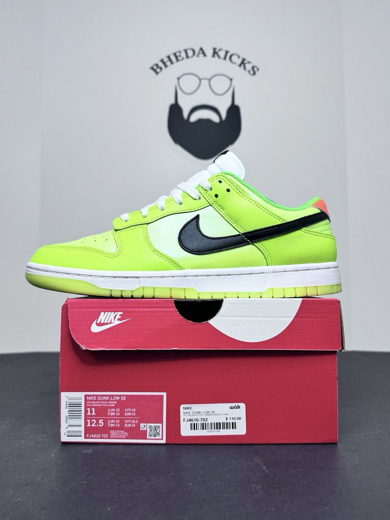 Nike Dunk Low SE Splash Volt Glow in the Dark FJ4610-702 Preowned Men's Size 11