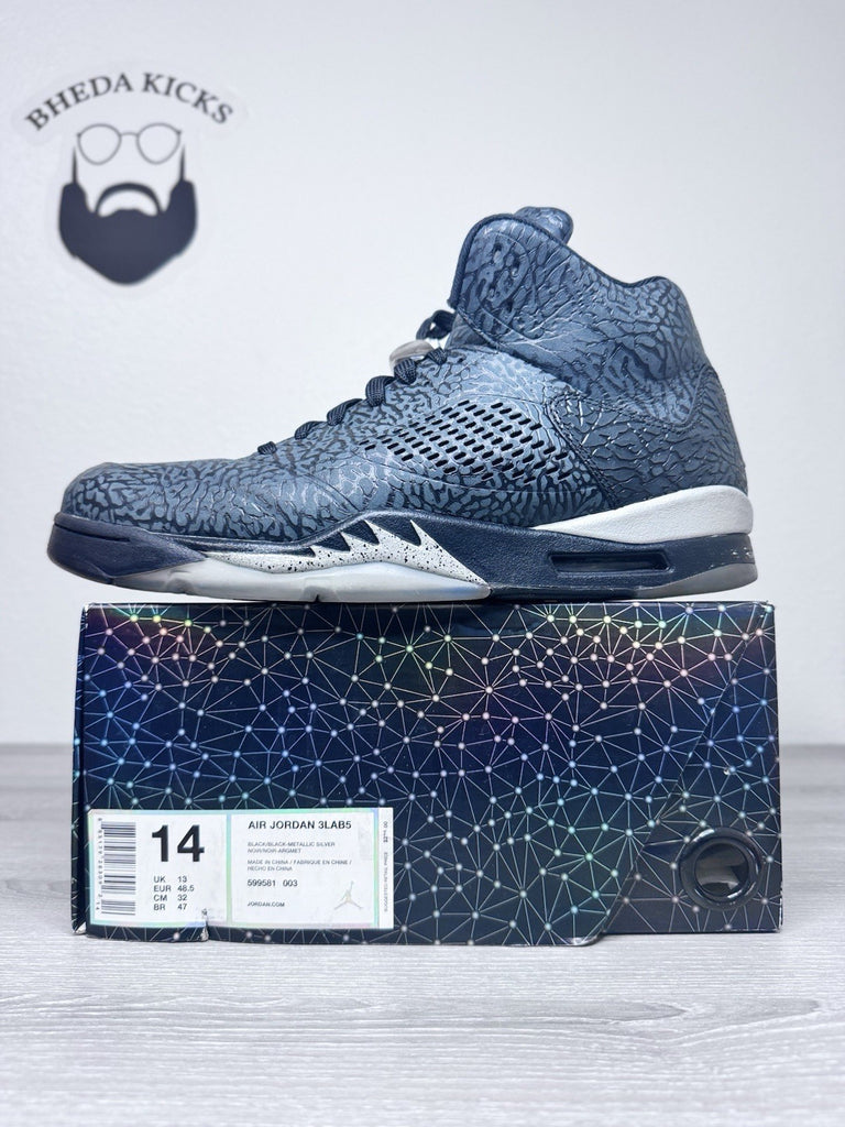 Size 14 - Air Jordan 5 Retro 3Lab5 Elephant Print 599581-003 Preowned Authentic