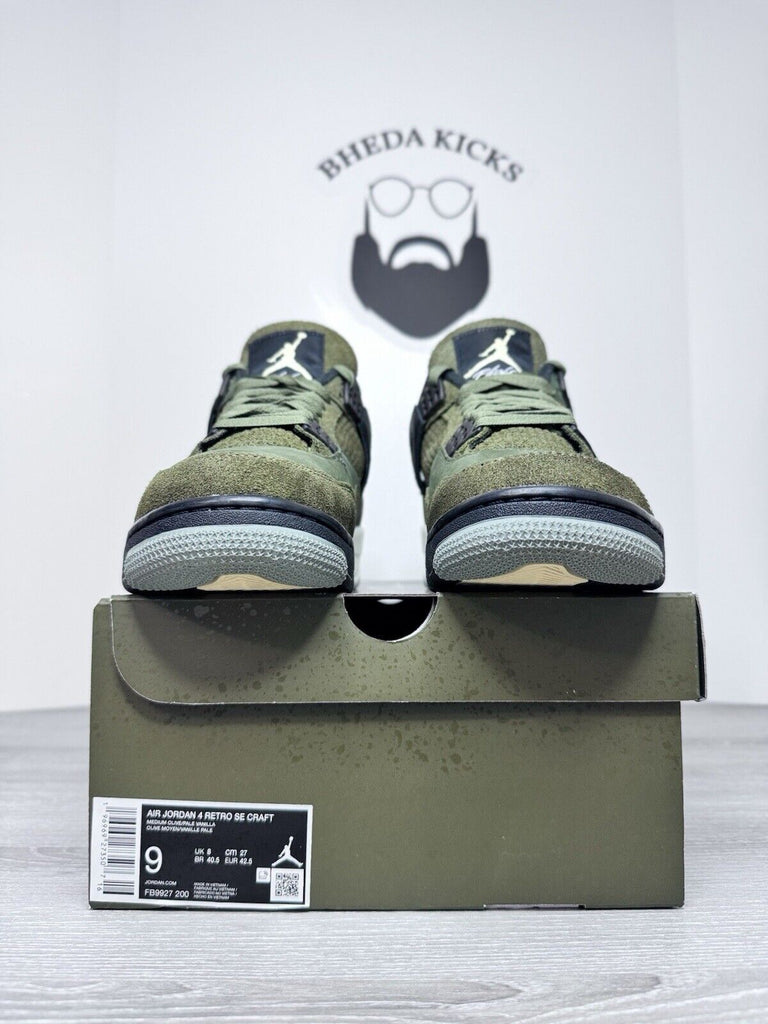 Size 9 - Jordan 4 SE Retro Low Craft Olive FB9927-200 Preowned Authentic