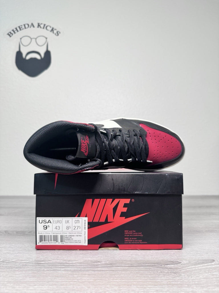 Size 9.5 - Air Jordan 1 Retro High OG Bred Toe Men's Sneakers 555088-610 Worn 1x