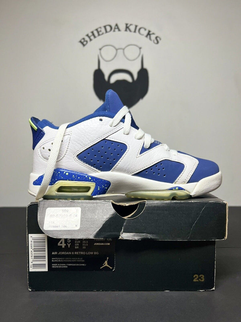 Nike Air Jordan 6 Retro Low Size 4.5Y Seattle Seahawks 768881-106 Ghost Green