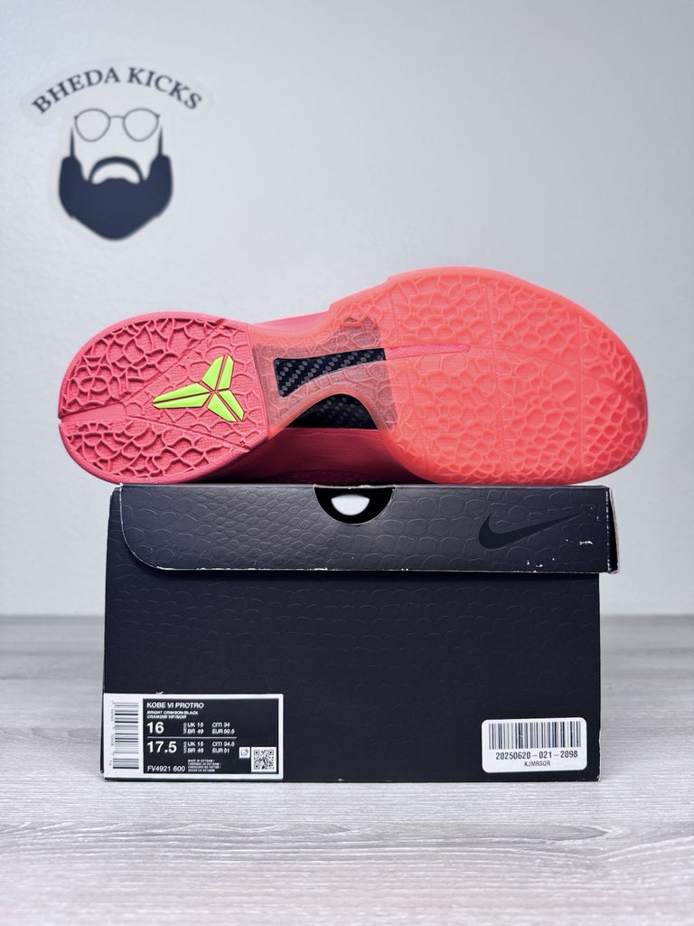 Size 16 - Nike Kobe 6 Protro Low Reverse Grinch FV4921-600 Authentic Brand New