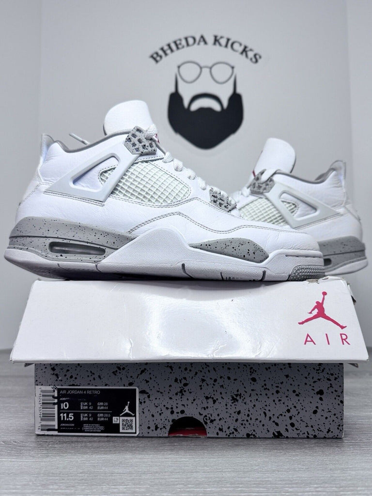 Size 10 - Nike Air Jordan 4 Retro White Oreo 2021 CT8527-100 Preowned