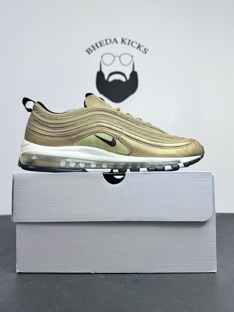 Nike Air Max 97 OG QS Metallic Gold 884421-700 OG Preowned Men’s Size 10.5