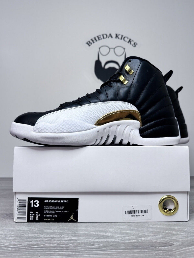 Size 13 - Nike Air Jordan 12 Retro Wings Shoes Mens Black Gold White 848692-033