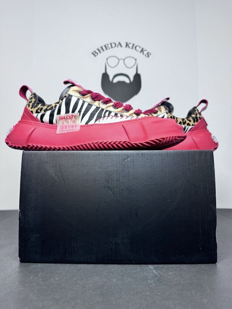 Brand New Deadstock SIA COLLECTIVE SUPASK8 LOW Red Animal Print Men’s Size 13