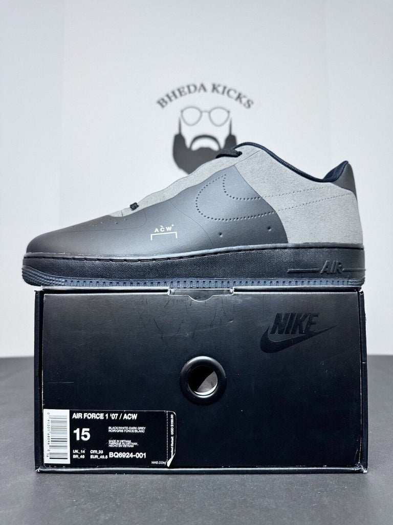 NEW Nike Air Force 1 Low ACW A Cold Wall Black Dark Grey BQ6924-001 Size 15