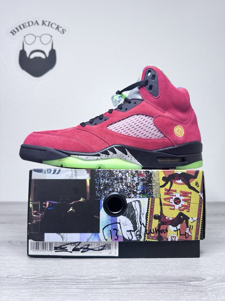 Size 13 - Air Jordan 5 Retro What The CZ5725-700 Red Yellow Black Brand New