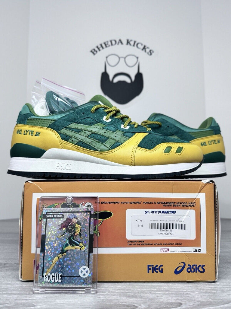 Size 11.5 Asics Gel - Lyte III x Marvel X-Men x Kith Rogue (w/ Trading Card) DS