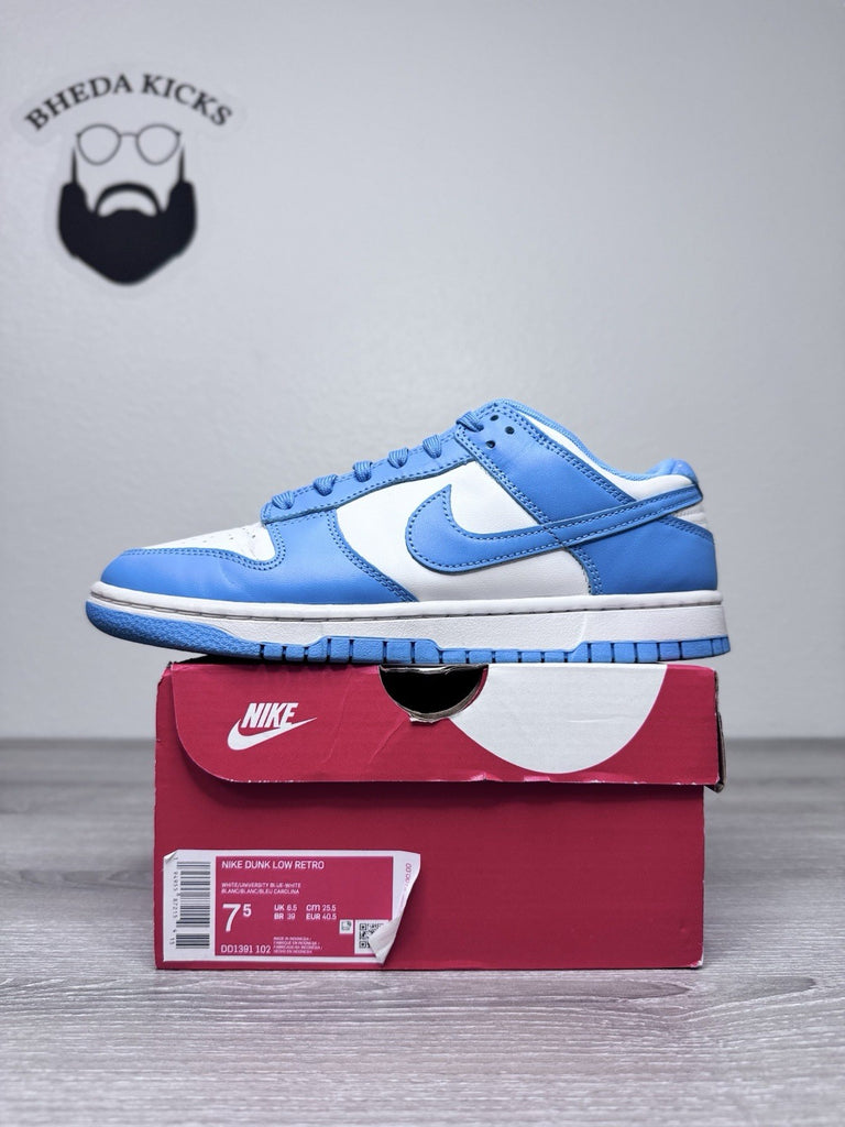 Size 7.5 - Nike Dunk Low Retro "UNC" 2021 DD1391-102 Preowned Authentic