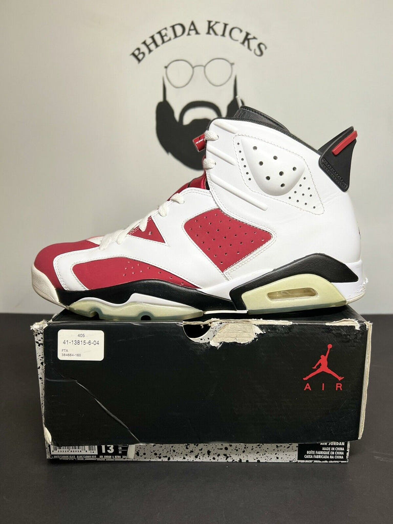 Nike Air Jordan 6 VI Retro Carmine 2014 Red White Size 13 Sneakers 384664-160 Og