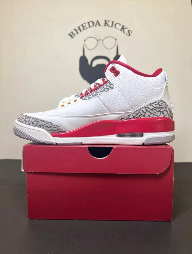 DS Nike Air Jordan 3 Retro Sneaker Cardinal Red White CT8532-126 Men’s Size 9.5