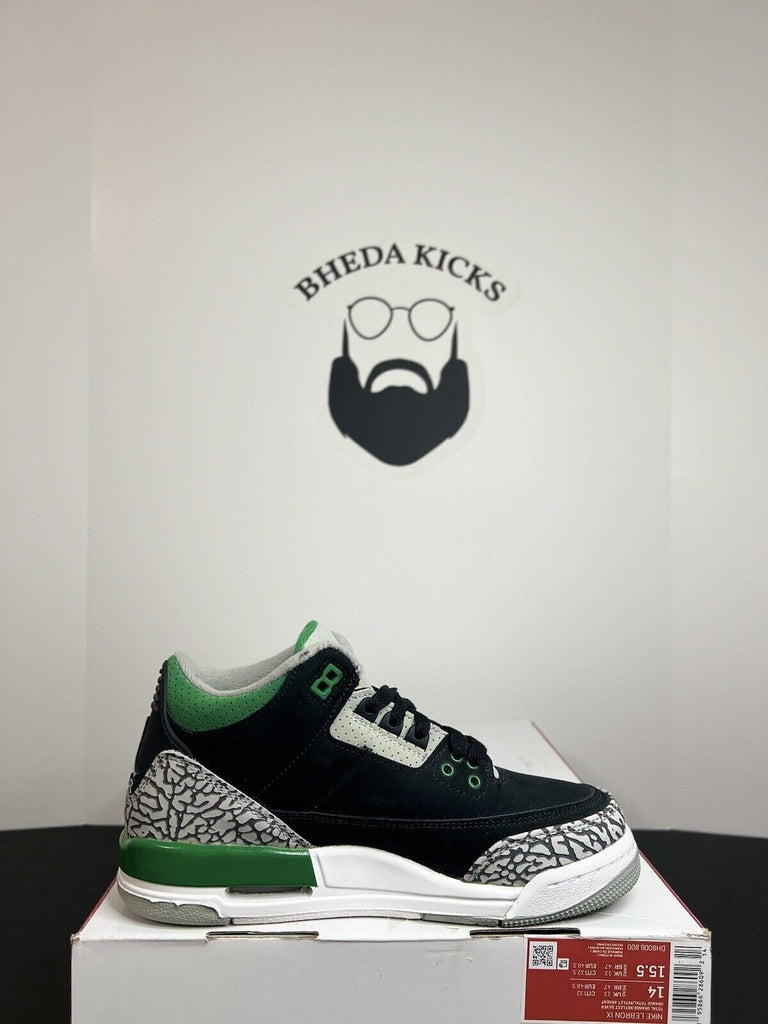 Nike Air Jordan 3 Pine Green Retro GS Black Sneakers 398614-030 Size 5.5y