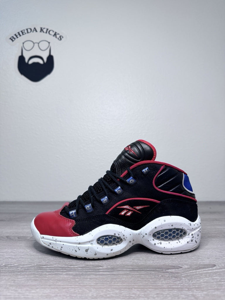 Size 8 - Reebok Question Mid First Ballot Sixers Allen Iverson M44552 Black Red