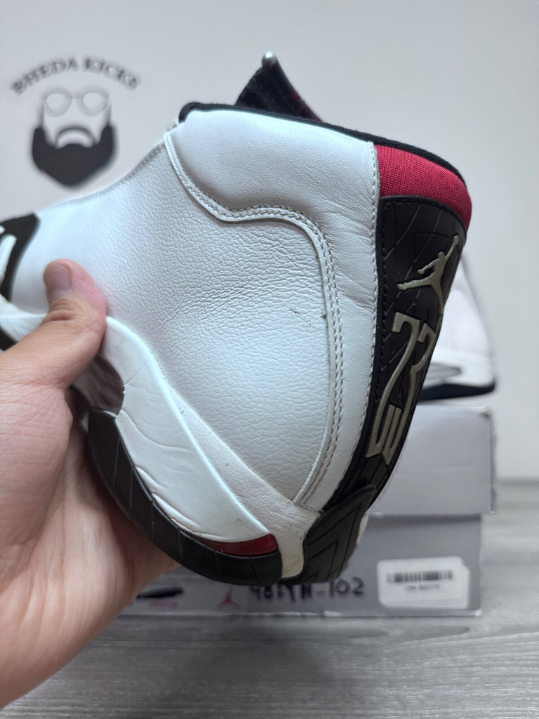 Size 10.5 - Air Jordan 14 Retro 2014 Black Toe 487471-102 Preowned Authentic