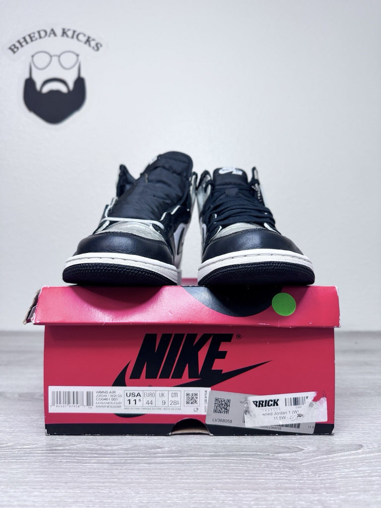 Size 11.5W/10M - Jordan 1 High Retro Silver Toe CD0461-001 Preowned