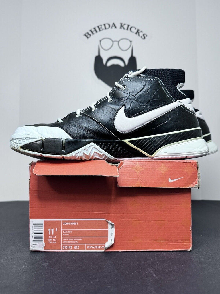 Size 11.5 - Nike Kobe 1 OG Sharpshooter Black White 2006 313143-012 Rare