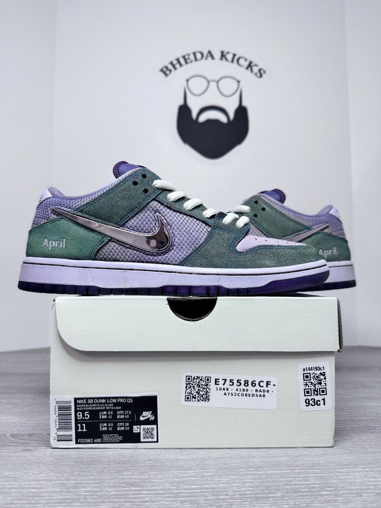 Size 9.5 - Nike SB Dunk Low x April Skateboards Turbo Green (Customized) NEW DS