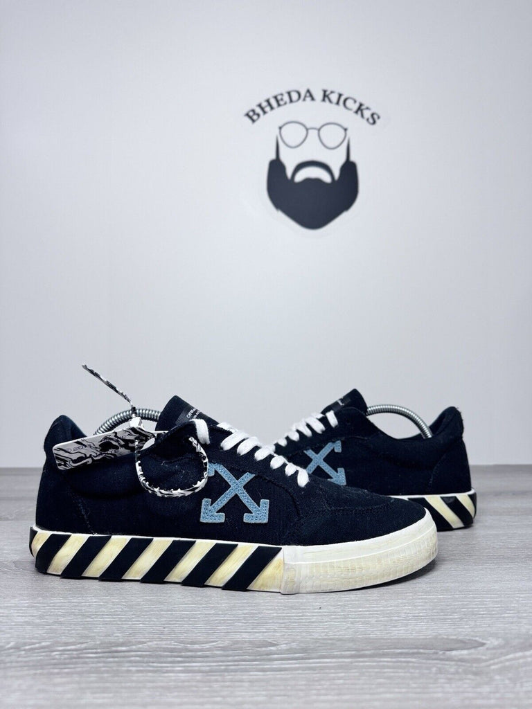 Size 44 EU (11 Men) - Off-White Vulcanized Low Canvas Black Blue White