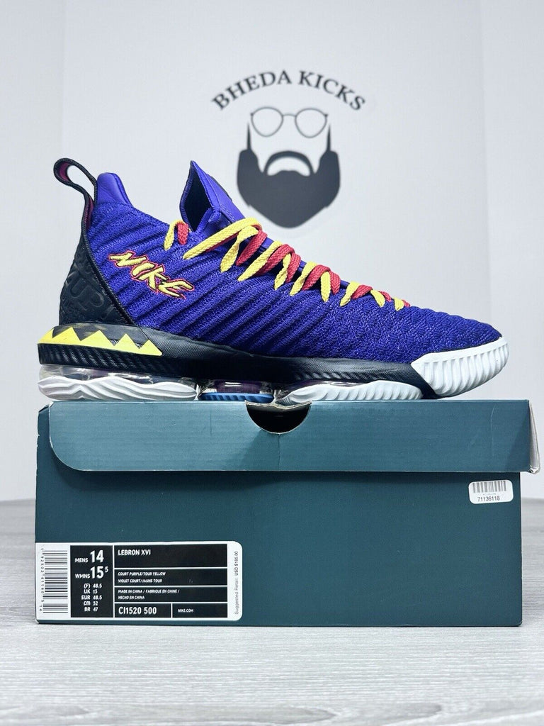 Size 14 - Nike Lebron XVI 16 "MARTIN" Court Purple Tour Yellow CI1520-500