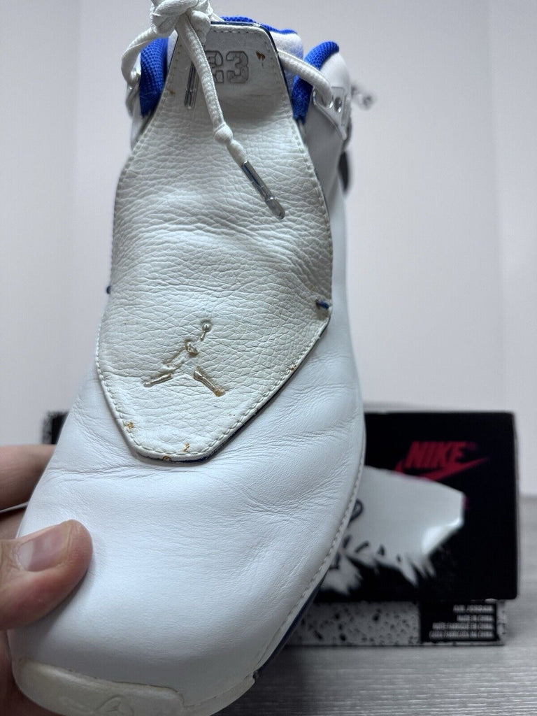 Size 10.5 - Nike Air Jordan 18 OG 'White Sport Royal' Silver 2003 305869-101