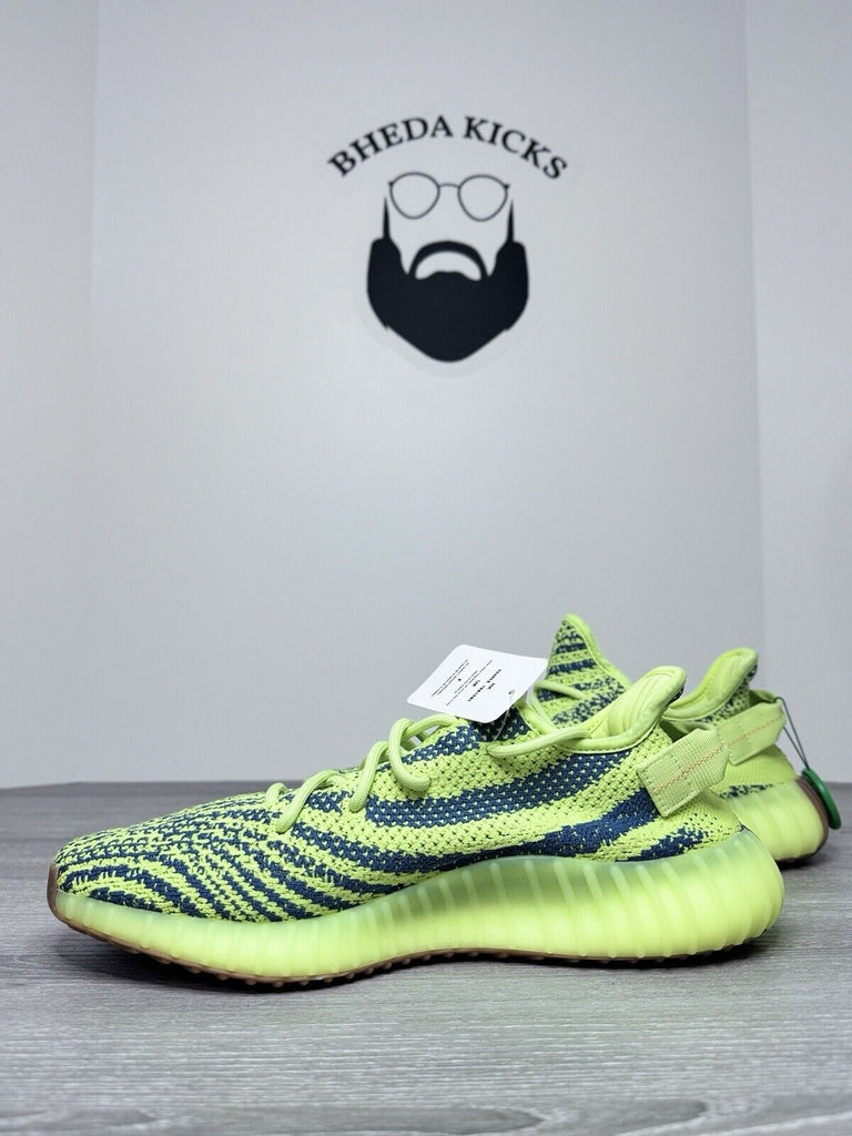 Size 10 - Adidas Yeezy Boost 350 V2 Semi Frozen Yellow Green B37572 Men’s NEW DS