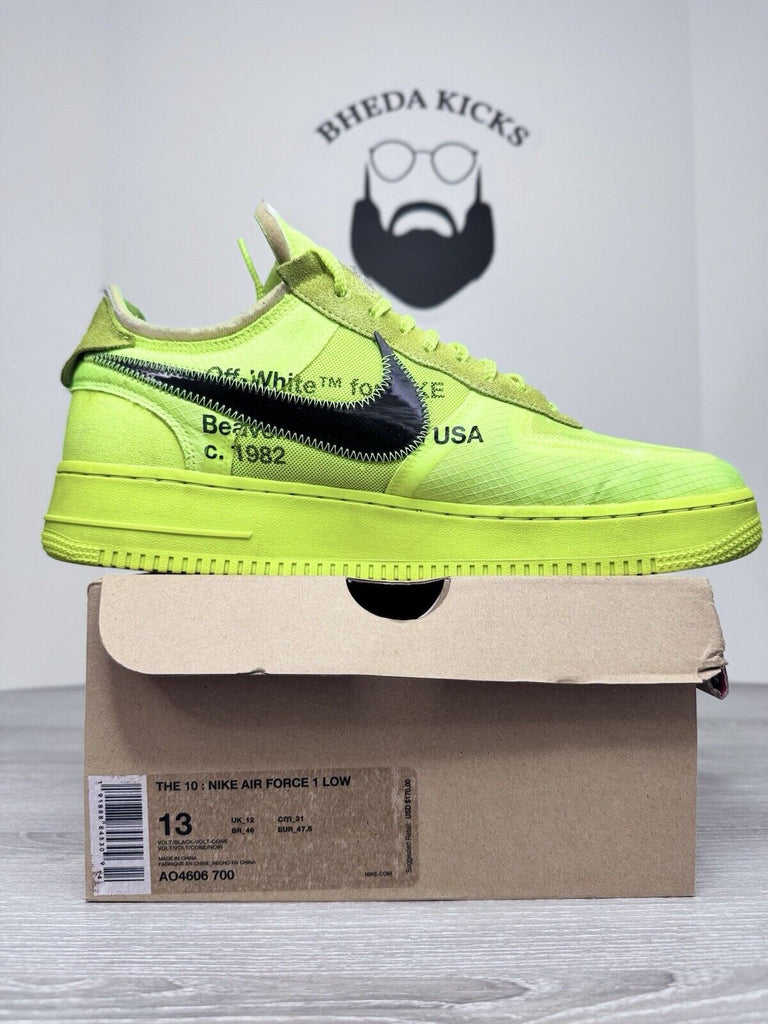 Nike Off-White x Air Force 1 Low Volt Size 13 AO4606-700 Preowned Authentic